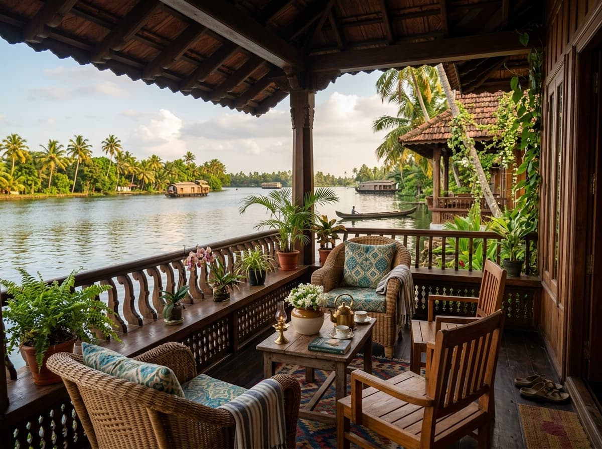 Private Veranda over Punnamada Lake