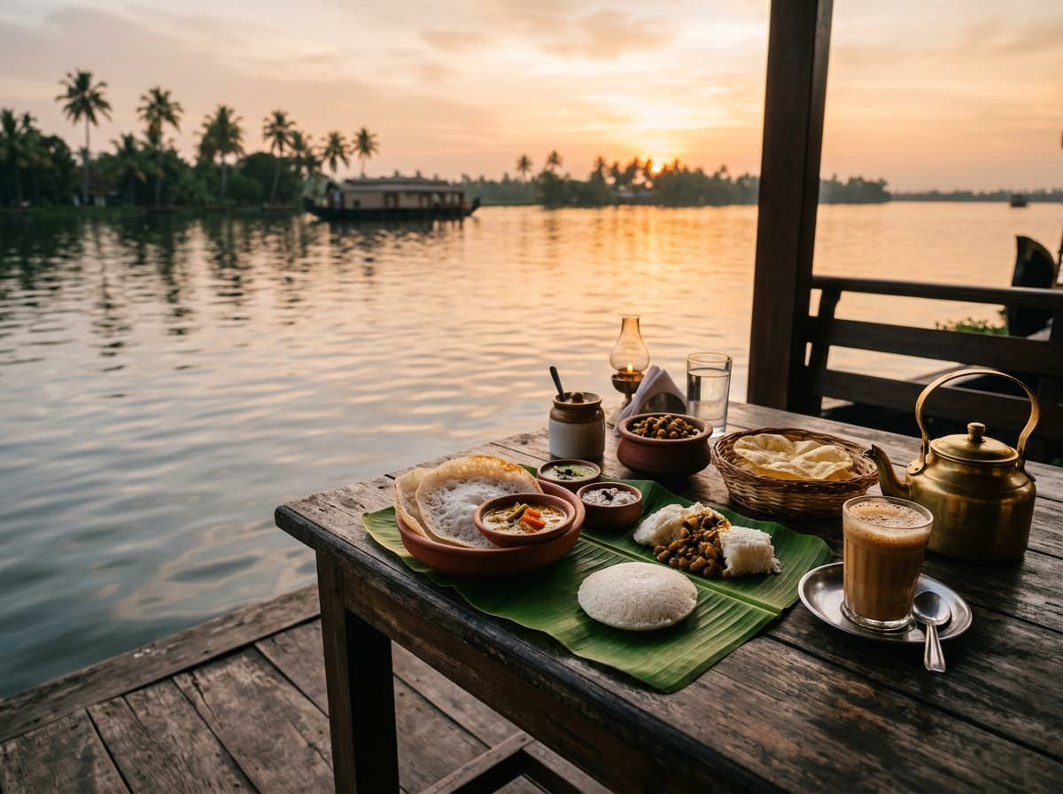 Authentic Kerala Lakeside Breakfast